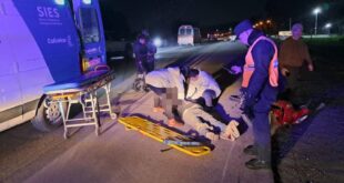 UNA MUJER CAYÓ DE SU MOTO TRAS AGARRAR UN POZO EN LA RUTA 205: ESTÁ INTERNADA EN EL HOSPITAL CUENCA