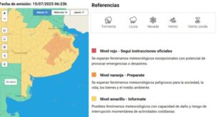 LLEGA LA CICLOGÉNESIS Y LA ALERTA POR TORMENTAS EN EL INTERIOR BONAERENSE SUBIÓ A NARANJA