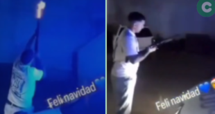 ESCÁNDALO EN CAÑUELAS: SE FILTRÓ EL VIDEO DE UN POLICÍA DISPARANDO AL AIRE PARA “FESTEJAR NAVIDAD”
