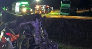 TRÁGICO ACCIDENTE EN RUTA 3 ALTURA SAN MIGUEL DEL MONTE: TRES MUERTOS TRAS EL CHOQUE ENTRE UN MICRO Y UN AUTO