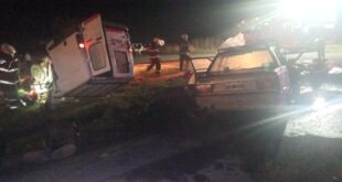 VIOLENTO CHOQUE ENTRE DOS VEHÍCULOS EN LA RUTA 205: 10 PERSONAS LESIONADAS FUERON TRASLADADAS AL HOSPITAL