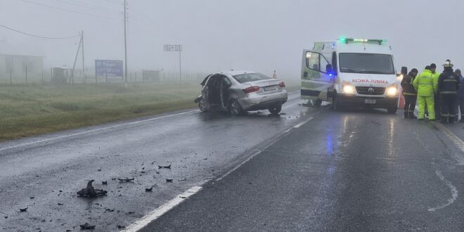 ACCIDENTE FATAL EN LA RUTA 205, CON TRES VEHÍCULOS INVOLUCRADOS EN MEDIO DE UNA INTENSA NIEBLA