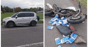 CHOQUE ENTRE UN AUTO Y UNA MOTO EN LA RUTA 205 KM. 96: UN LESIONADO FUE TRASLADADO AL HOSPITAL