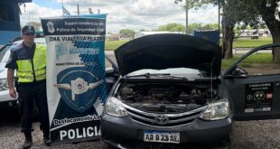 INFORME DE LA POLICÍA VIAL: SECUESTRAN UN AUTOMÓVIL CON MOTOR Y CHASIS ADULTERADOS EN UN OPERATIVO EN LA RUTA 205